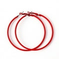 thumbnail image 2 of Anvazise Creative Big Circle Charm Hoop Earrings Candy Color Women Party Jewelry Gifts Red, 2 of 12