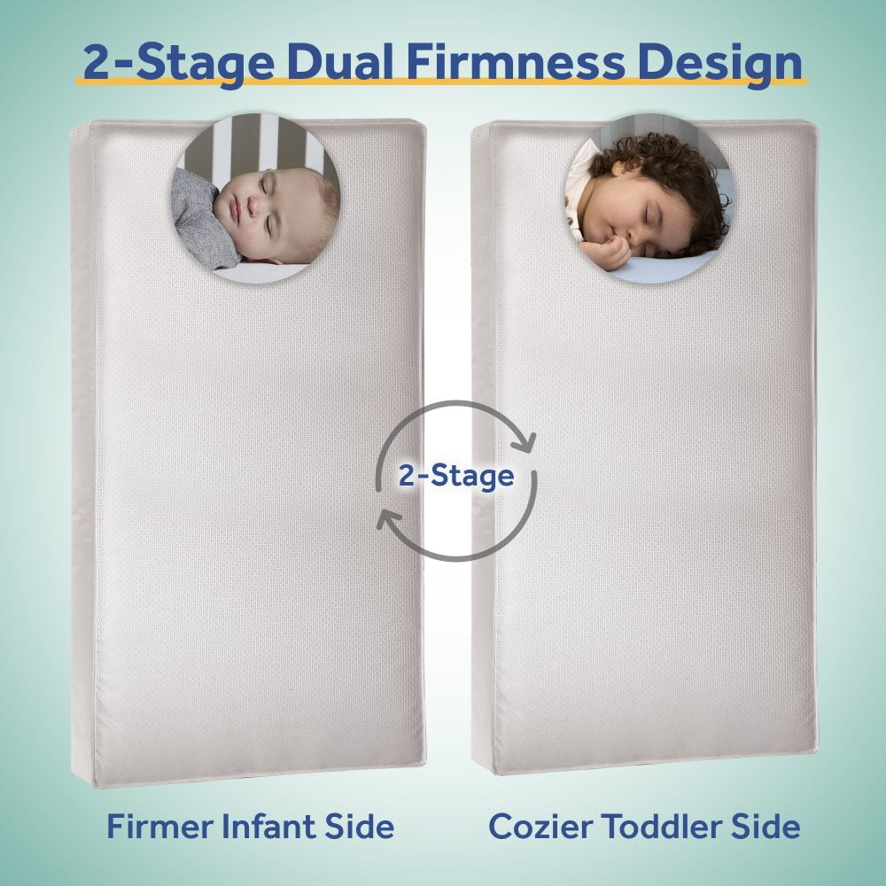 Sealy Cozy Cool Hybrid 2-Stage Innerspring Gel Baby Crib and Toddler Mattress