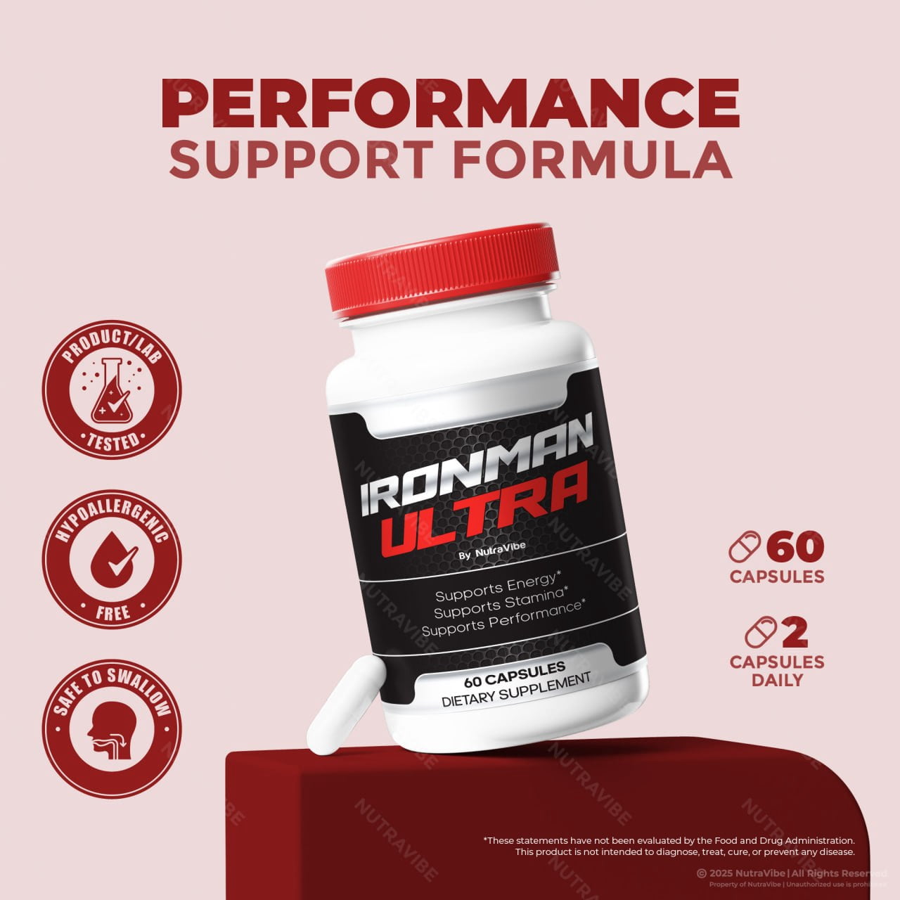 (2 Pack) Iron Man Ultra Supplement, The Ultimate Performance Formula, Ironman Ultra Capsules, All Natural Daily Nutrition for Health and Fitness, IronmanUltra Pills Reviews (120 Capsules)