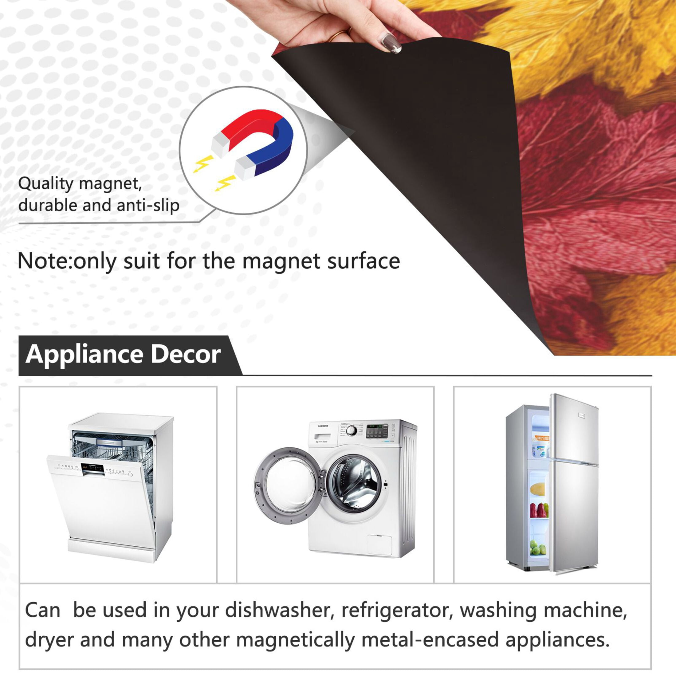 Dishwasher Magnetic Refrigerator Magnet Cover Sticker Home Decorative 23"x26" Shades Of Yellow