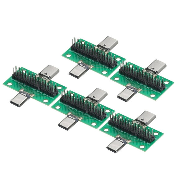 5pcs Type C Male to Female USB 3.1 Test PCB Board Adapter Double Sided Socket with Pin Header Connector