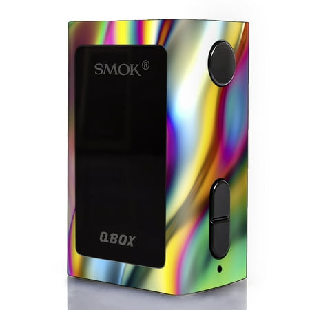 Skin Decal For Smok Qbox 50W Vape / Oil Slick Rainbow Opalescent Design