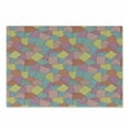 thumbnail image 1 of Geometric Cutting Board, Abstract Tile Pattern with Thin Stripes Colorful Vintage Square Shapes Design, Decorative Tempered Glass Cutting and Serving Board, Small Size, Multicolor, by Ambesonne, 1 of 1