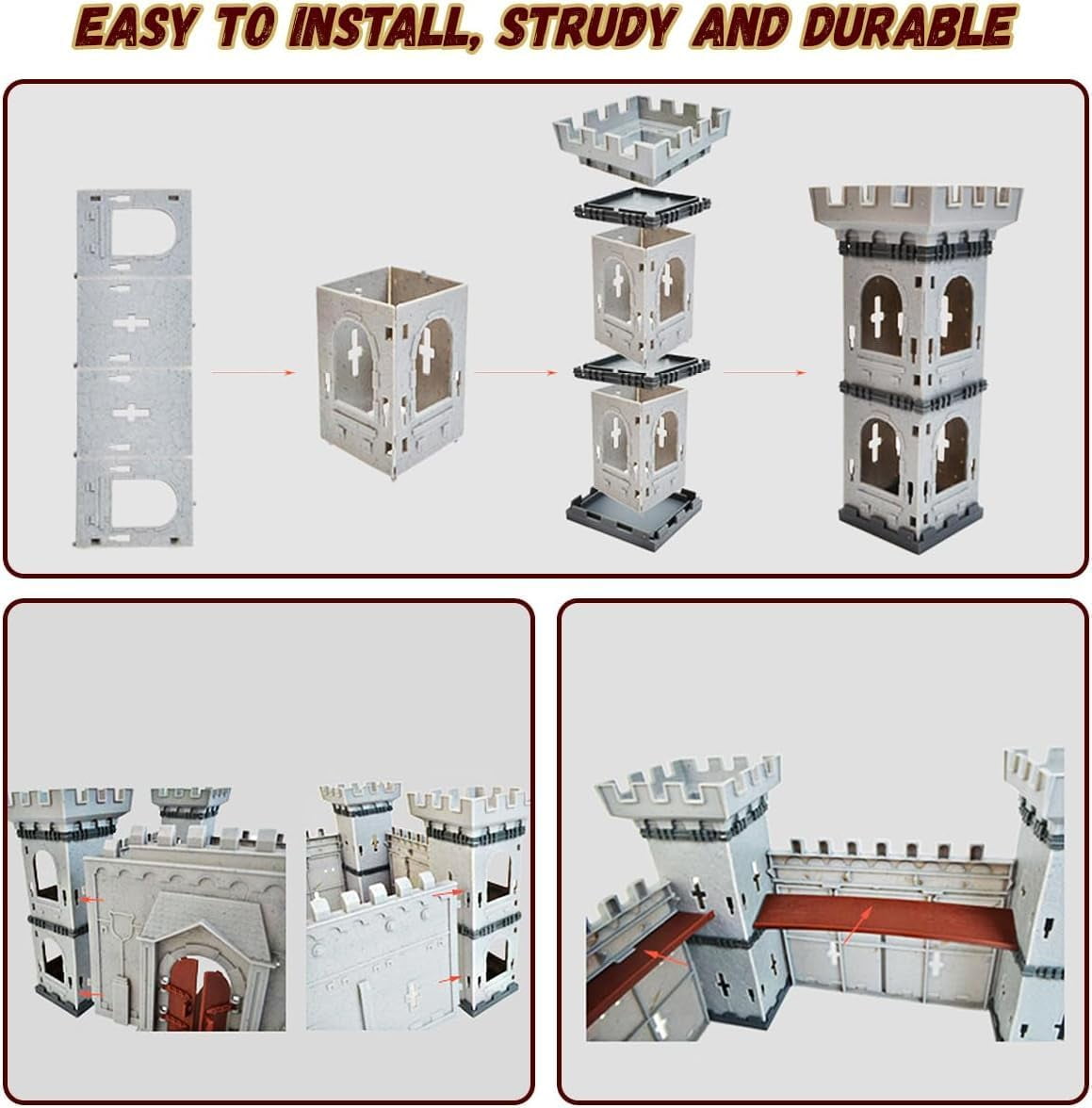 Medieval Castle Knight Toy Soldier, Figures Army Men Toys, Castle Building  Piracy Knight Action Figurines with 20 Piracies, 12 Soldiers, 200 Mini Army Men
