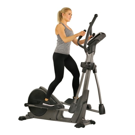 Sunny Health & Fitness Magnetic Elliptical Trainer Elliptical Machine w/ Tablet Holder, Programmable Monitor and Heart Rate Monitoring, High Weight Capacity - (Best Heart Rate Monitor For Weight Training)