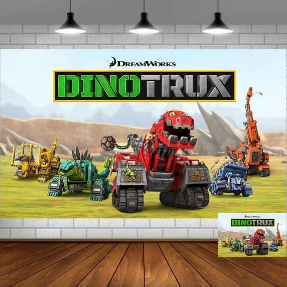 Dinotrux Backdrop Banner Party Supplies Poster Movie Theme Background for Photography Birthday Decorations
