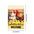 thumbnail image 4 of Amhnf Welcome Rooster Chicken Family Garden Flag For Home Outdoor Garden Yard Decor 12x18 inch, 4 of 5