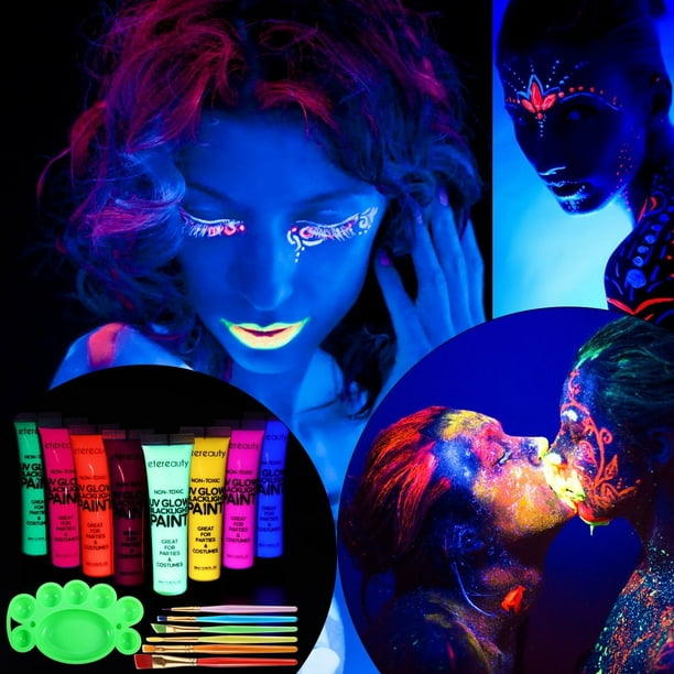 Glow in the dark face paint is perfect for parties!