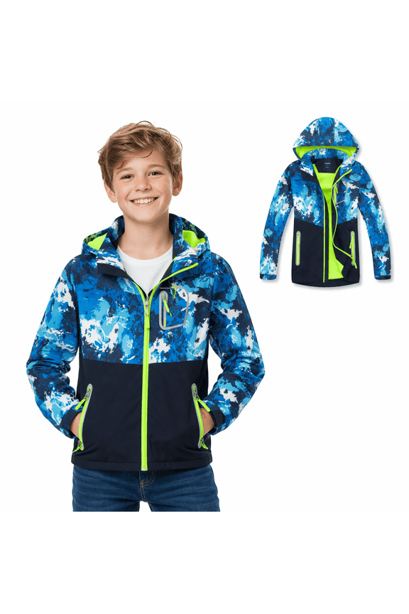 Boys Rain Jackets Lightweight Waterproof Hooded Raincoats Windbreakers for Kids