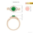 thumbnail image 5 of ANGARA Natural Aeon Emerald & Diamond Floral Halo Three Stone Engagement Ring in 14K Rose Gold for Women (Size-6mm) | May Birthstone, Anniversary, Jewelry Gift for Women | Natural Emerald Ring, 5 of 9