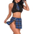 thumbnail image 3 of Traje de uniforme sexy Conjunto de ropa sexy atractivo Traje de ropa escolar de tela tejida de encaje, Azul, M Inevent XX000042-06, 3 of 7
