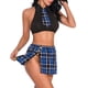 thumbnail image 3 of Traje de uniforme sexy Conjunto de ropa sexy atractivo Traje de ropa escolar de tela tejida de encaje, Azul, XXL Inevent XX000042-18, 3 of 7