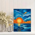 thumbnail image 2 of Abstract Swirl Sun Ocean Canvas Wall Art, Modern Coastal Print for Living Room, Bedroom, Office and Cafe Decor, 2 of 8
