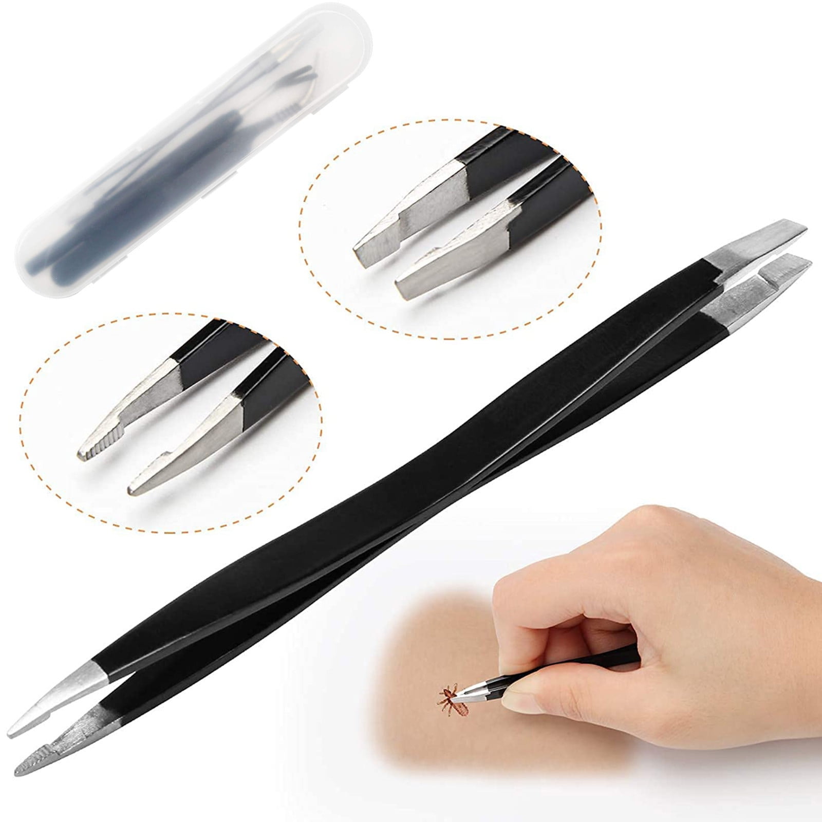 KreezyPets Tick Removal Tool Set Includes Tweezers And Tick Remover, Stainless Steel For Dogs, Cats, Horses And People