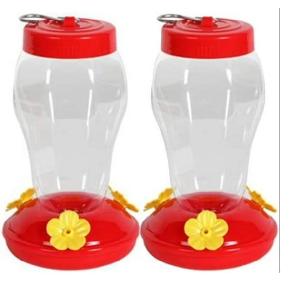 Sunshine's Spot Hanging Hummingbird Feeders Red and Yellow (Pack of 2)