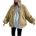 thumbnail image 1 of Chaquetas y abrigos casuales de manga larga sin capucha para mujer, chaqueta de algodón holgada y cálida, chaqueta informal, abrigo para mujer, 1 of 8
