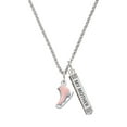 thumbnail image 1 of Delight Jewelry Silvertone 3-D Pink Ice Skate Silvertone Always My Mother Bar Charm Necklace, 23", 1 of 4