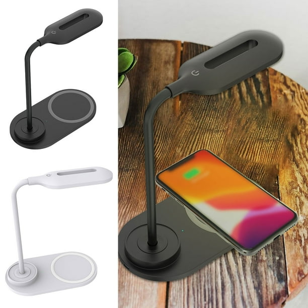 Xihbxyly Ofertas Relámpago de Liquidación de Hoy Lámpara de Escritorio Led Control Táctil, Carga Inalámbrica y 3 Modos de Color, Lámpara de Oficina Que Cuida Los Ojos, Lámpara de Mesa con Cuello de C
