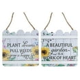 thumbnail image 1 of IH Casa Decor Wood Fence Shaped Floral Sign Asstd - Set of 2, 1 of 3