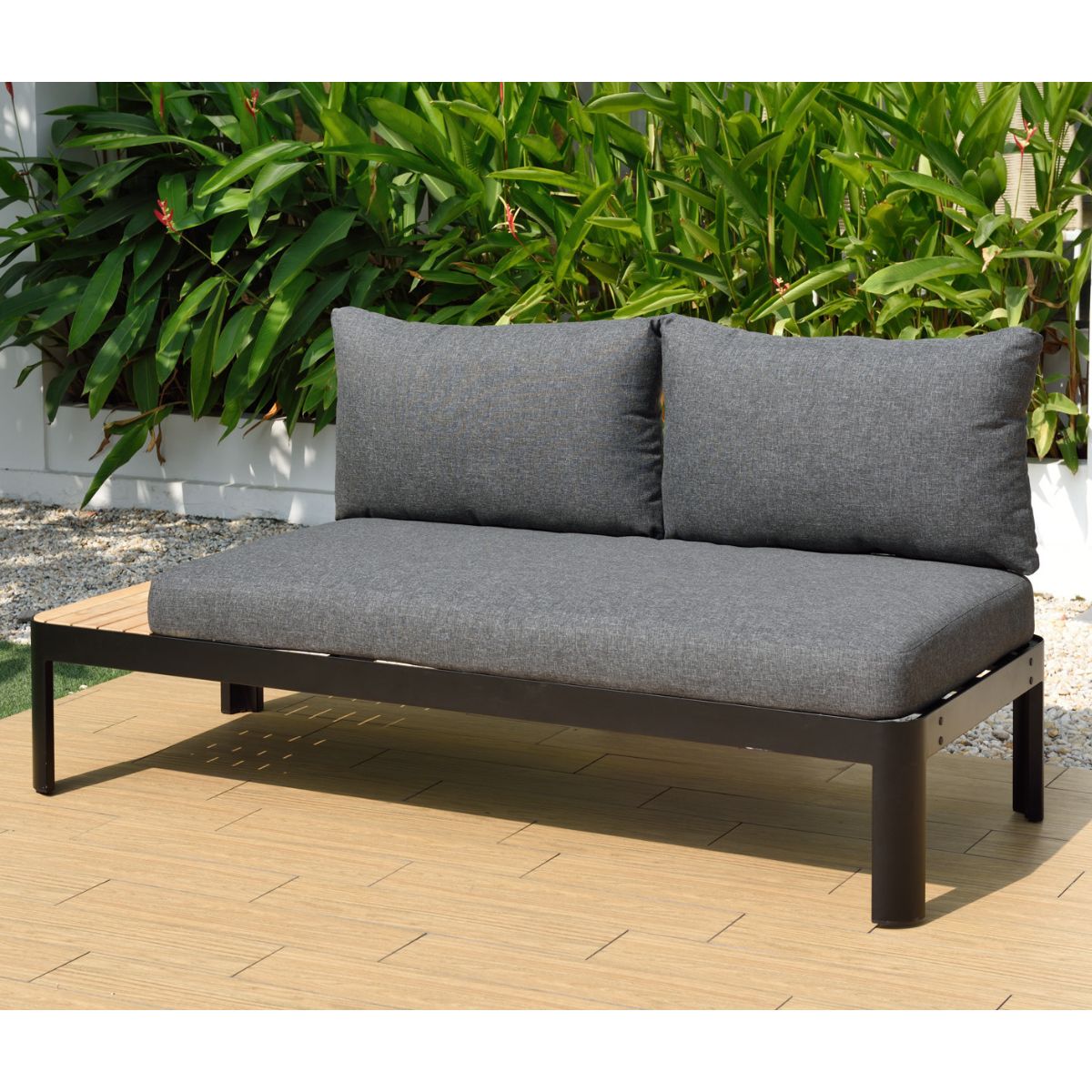 Amazonia Portofino , 100% FSC Certified Teak & Aluminum, Outdoor Patio Sofa with Cushions
