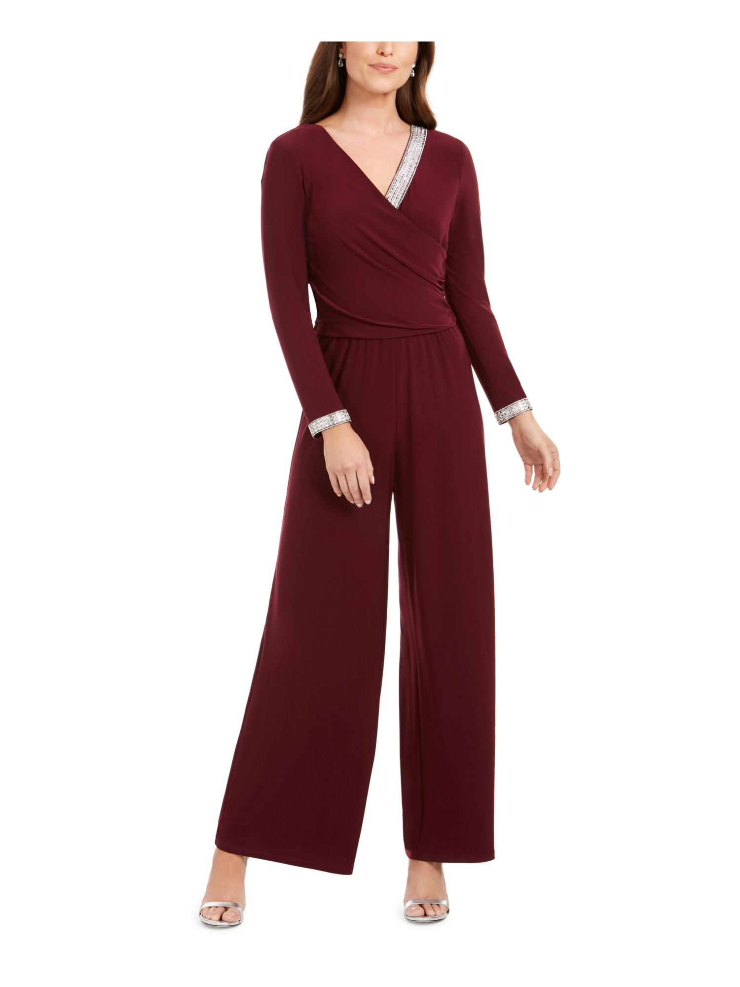 burgundy dressy jumpsuit