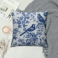 thumbnail image 2 of FUMJ  Blue and White Floral Throw Pillow Covers Navy Blue Watercolor Flower Bird Decorative Pillow Covers Vintage Square Cushion Cover for Home Couch Sofa Bedding Decor, 2 of 5