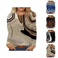 thumbnail image 1 of Chandails à Manches Longues pour Femmes 2026 Mode Col Rond T-Shirt Graphique Chemise Blouse Hauts, 1 of 2