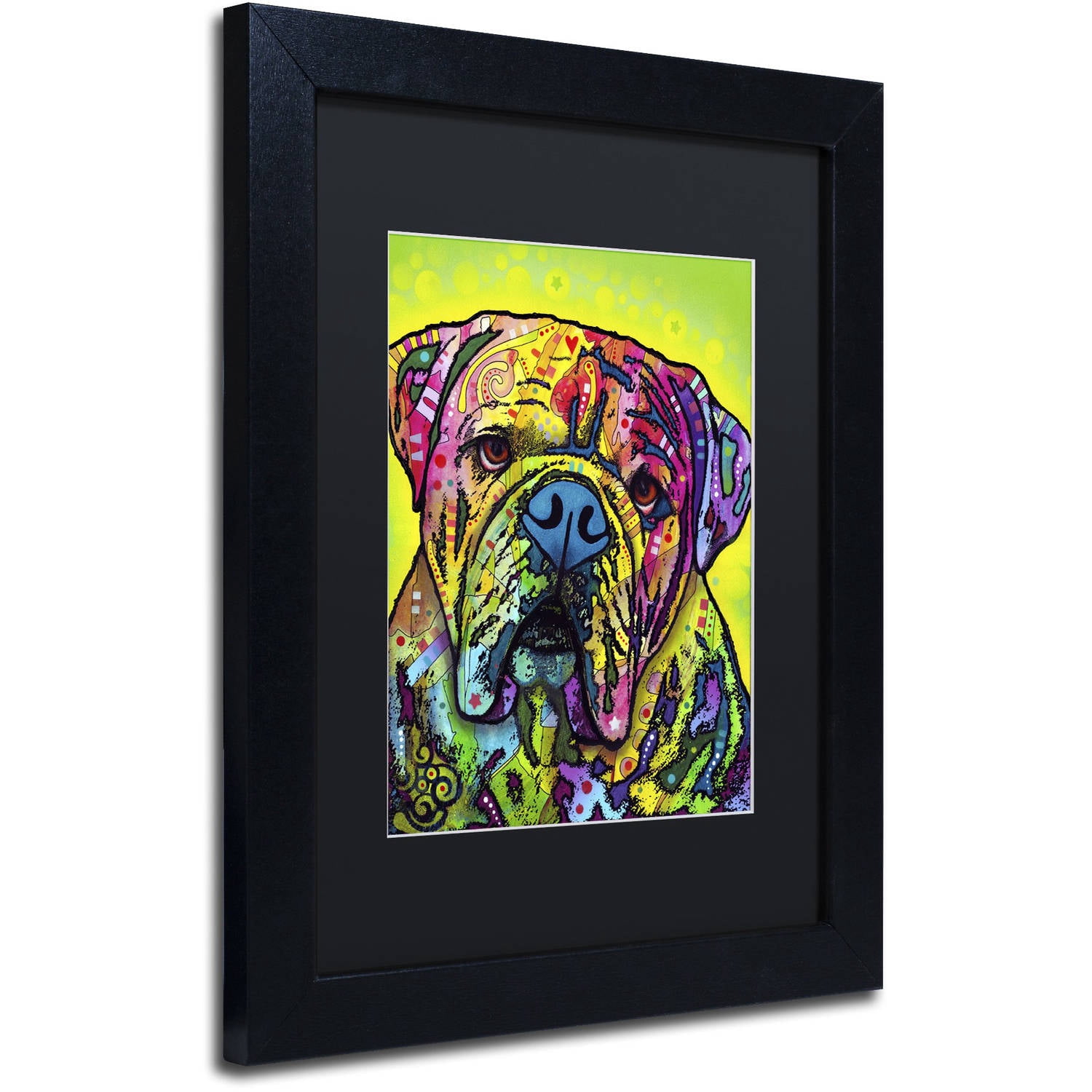 Trademark Fine Art "Hey Bulldog" Canvas Art by Dean Russo, Black Matte, Black Frame