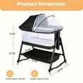 thumbnail image 5 of SACVON Baby Bassinet Bedside Sleeper, 6 adjustable height settings, compatible with adult beds, suitable for babies under 12 months, unisex (Black), 5 of 8