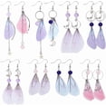 thumbnail image 1 of Juego de 8 pares de pendientes de mariposa para mujer, pendientes colgantes de tela, 1 of 5