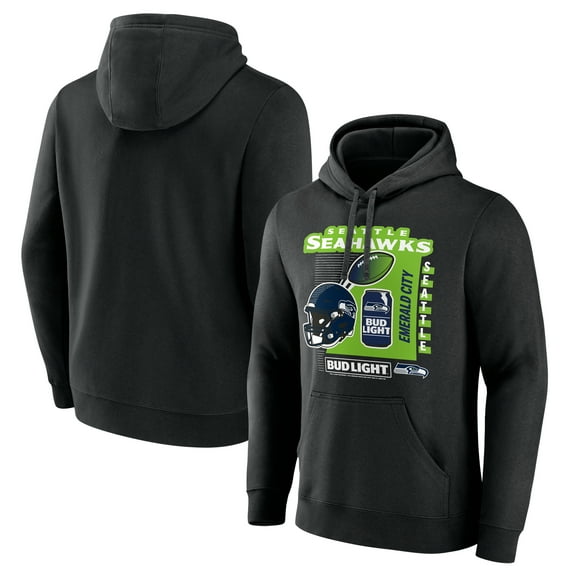 Men's Black Seattle Seahawks Bud Light Pullover Hoodie