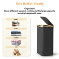 thumbnail image 4 of PLUMEBAY 110L Laundry Hamper with Lid, Large Foldable Clothes Basket with Bamboo Handles, Tall Fabric Hamper for Bedroom, Bathroom, Dorm, Black, 4 of 7