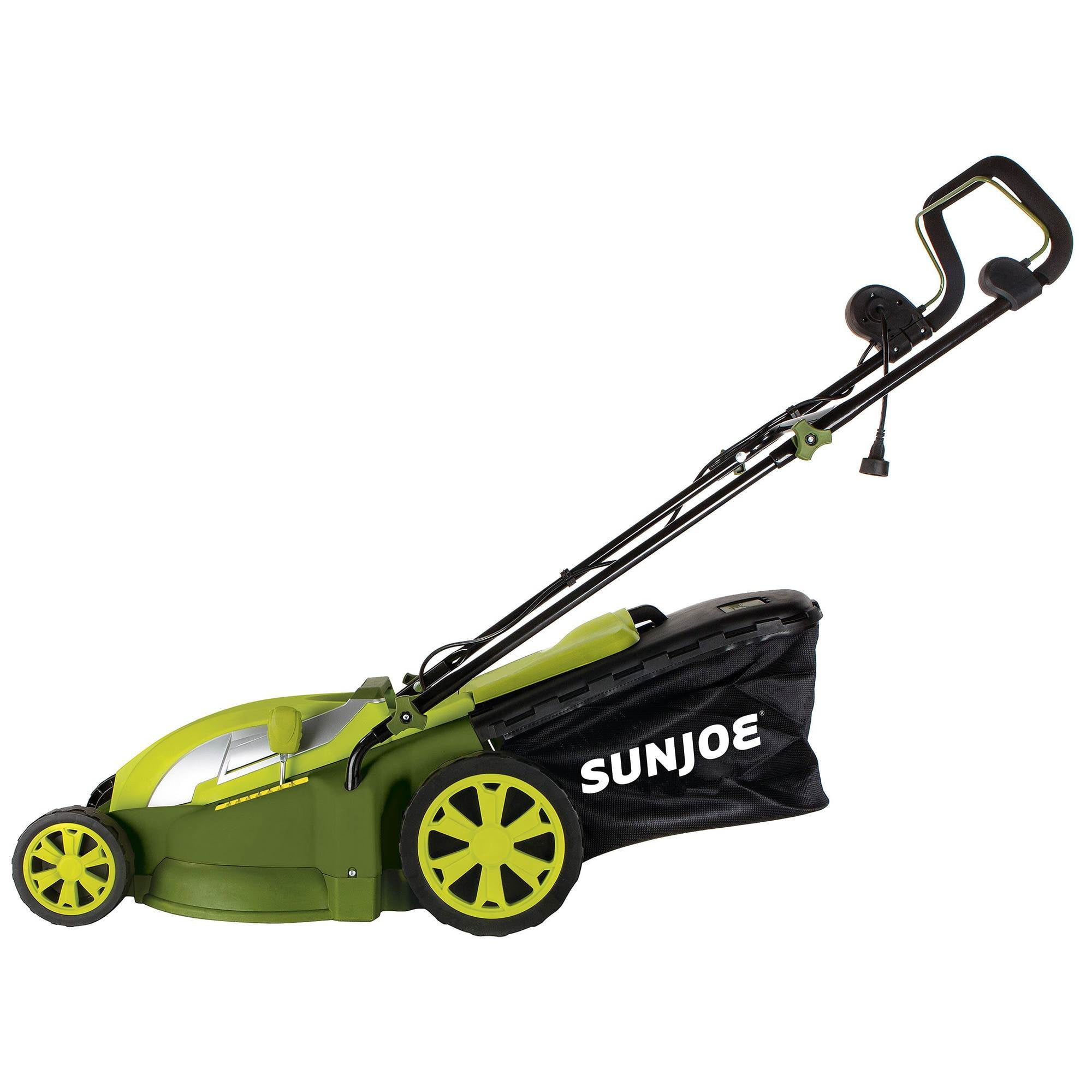 Sun Joe Push Lawn Mower and Mulcher, 17" Electric Walk Behind Grass Cutter, SUJ-MJ403E
