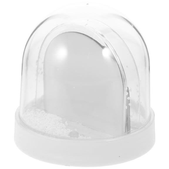 Niceauty Snow Globe Picture Insert for Travel Souvenir White Plastic Photo Frame 1Pack