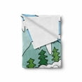 thumbnail image 2 of Northwoods Soft Flannel Fleece Throw Blanket, Cartoon Winter Mountains Landscape Cold Weather Illustration Christmas Season, Cozy Plush for Indoor and Outdoor Use, 70" x 90", Multicolor, by Ambesonne, 2 of 6