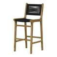 thumbnail image 2 of South Shore Agave Teak Wood and Woven Rope Bar Stool, in Black and Natural, 2 of 11