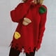 thumbnail image 4 of Suéter rojo navideño para mujer, suéter exterior liviano, suéter de manga larga para mujer, suéteres de gran tamaño para mujer, 4 of 4