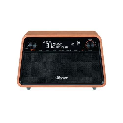 Sangean HDR-19 HD Radio/AM/FM-RDS/Bluetooth/AUX Radio de gabinete de madera premium