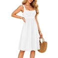 thumbnail image 2 of TFEOQRY Women's Summer Dress with Built in Bra Square Neck Sleeveless Casual Loose Beach Sundress, 2 of 7