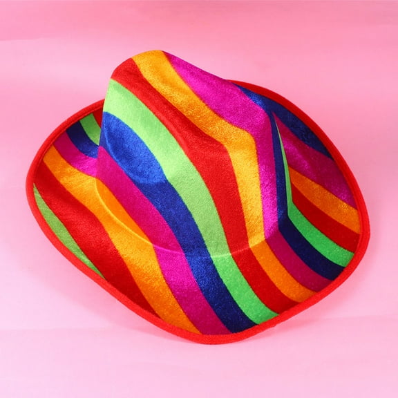 TEHAUX Multi Colored Knitted Fabric Hat for Pride Parade 1Pcs 14.6x14.6in