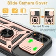 thumbnail image 6 of Elegant Choise Phone Case with Ring Stand and Slide Camera Lens for iPhone 16 Pro Max/16 Pro/16 Plus/16, Pink, 6 of 15