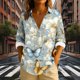 thumbnail image 4 of Xuyuer Womens Button Down Shirts Long Sleeve Linen Tops Casual Collared Blouses Loose Fit, 4 of 6