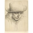 thumbnail image 3 of Alphonse Legros 18x24 Black Modern Framed Museum Art Print Titled - Peasant in a Round Hat (Peasant with Round Hat), 3 of 5