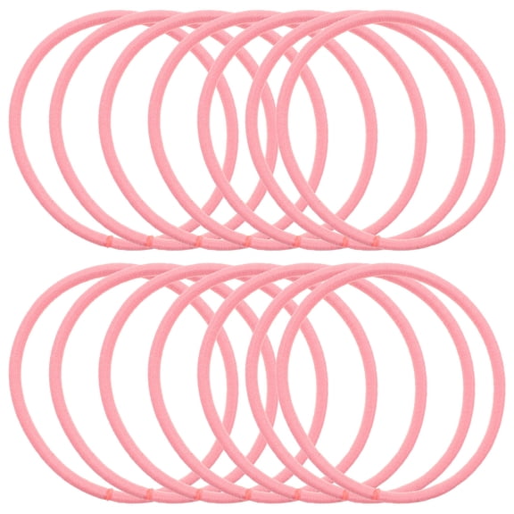LOLIPPYY 100Pcs Pink Hair Tie Holder Thin Stretch Rubber Bands for Everyday Outfit Match