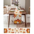thumbnail image 6 of Orange Pumpkins Fall Burlap Cotton Table Runner 13x60 Inches Long, Thanksgiving Maple Leaf Autumn Retro Farmhouse Table Runners, Outdoor Dining Tablecloths Decor for Baby Shower/Party/Wedding, 6 of 6