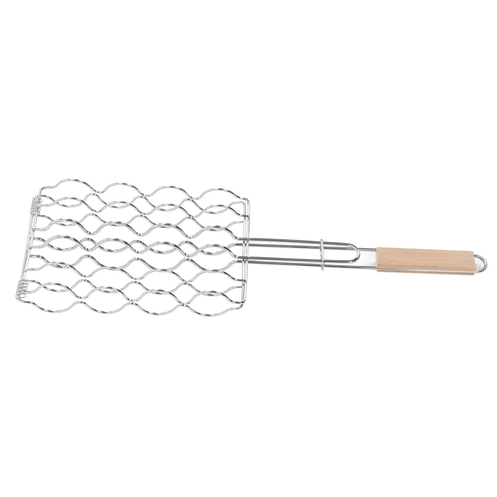 Zaqw Corn Grilling Basket Stainless Steel Beech Wood Handle Even Heat