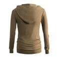 thumbnail image 3 of Doublju Womens Zip Up Solid Hoodie With Plus Size, 3 of 3