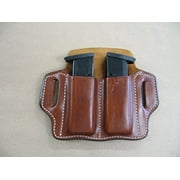 Ruger P93, P94, P91 .40 Leather 2 Slot Molded Pancake Belt Mag Pouch TAN