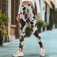 thumbnail image 4 of Renewold Brown Cow Print Retro Yoga Pants with Pockets for Women Stretch High Waisted Tummy Control Workout Tights Buttery Soft Graphic Leggings Sportswear Basic Pants, S, 4 of 8