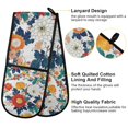thumbnail image 2 of Yayeee Double Oven Mitt Kitchen Heat Resistant Baking 35" x7" Quilted Glove, Colorful Flowers Pattern, 2 of 6